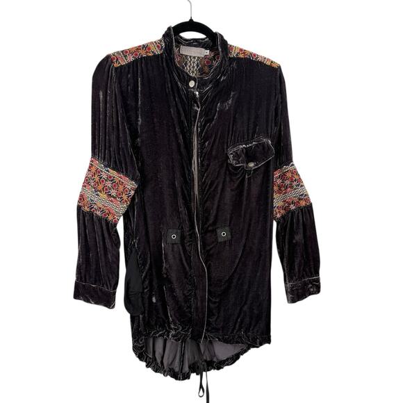 Johnny Was Jackets & Blazers - Johnny Was 4 Love Liberty Velvet Embroidered Full Zip Jacket Boho Womens Small